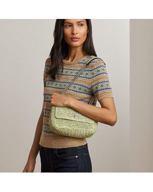 Ralph Lauren Mélange Woven Straw Medium Sophee Bag - Green