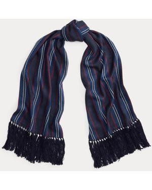 Polo Ralph Lauren Striped Fringe Scarf - Blue