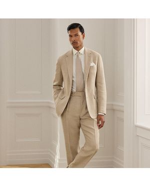 Ralph Lauren Gregory Hand-Tailored Linen-Silk Trouser - Natural