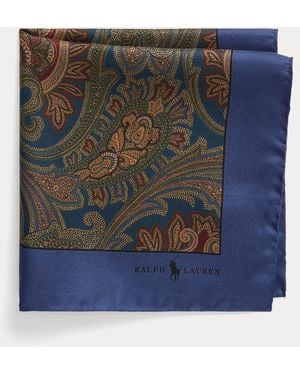 Polo Ralph Lauren Zijden Pochet Met Paisleyprint - Blauw