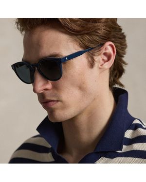 Polo Ralph Lauren Ralph Lauren Rugby-Stripe Round Sunglasses - Black