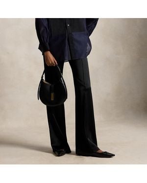 Polo Ralph Lauren Low-Rise Satin Kick-Flare Trouser - Blue