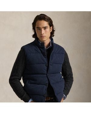 Polo Ralph Lauren Houndstooth-Print Estate-Rib Vest - Blue