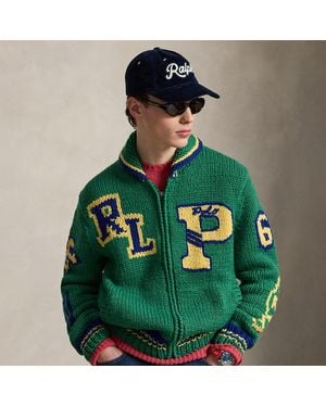 Polo Ralph Lauren Varsity-Inspired Wool Full-Zip Jumper - Green