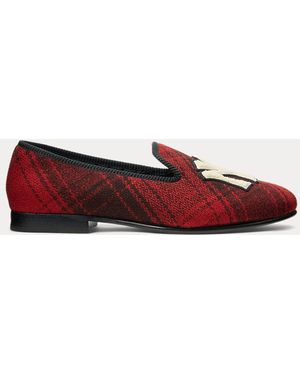 Polo Ralph Lauren Polo Ralph Lauren Lauren Yankees Plaid Slipper - Red
