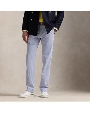 Polo Ralph Lauren Stretch Straight Fit Seersucker Trouser - Blue