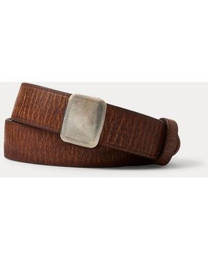 RRL Ceinture En Cuir À Boucle Coulissante - Marron