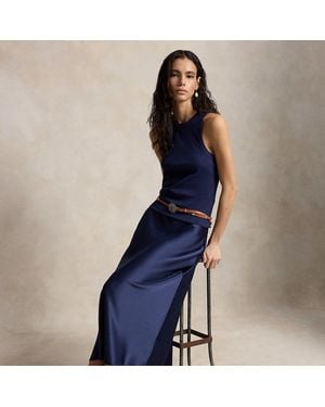 Ralph Lauren Double-Faced Satin Skirt - Blue