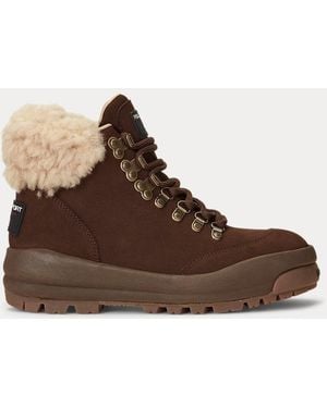 Polo Ralph Lauren Shearling-trim Suede Hiking Boot - Brown