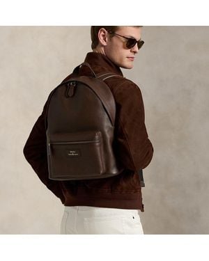 Polo Ralph Lauren Pebbled Leather Backpack - Brown