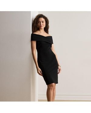 Ralph Lauren Faille Off-The-Shoulder Cocktail Dress - Black