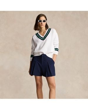Ralph Lauren Four-Way-Stretch Pleated Short - Blue