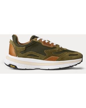 Ralph Lauren Modern Trainer 200 Suede-Paneled Trainer - Green