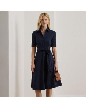 Ralph Lauren Ralph Lauren Belted Cotton-blend Shirtdress - Blue