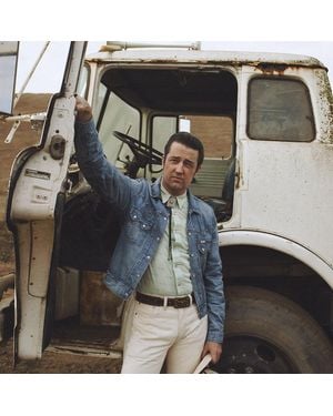 RRL Slim Fit Seersucker Western Shirt - Black