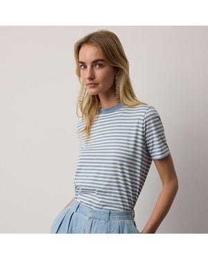 Ralph Lauren Hallie Striped Cotton Jersey T-Shirt - Blue