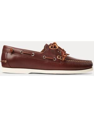Polo Ralph Lauren Merton Leather Boat Shoe - Brown