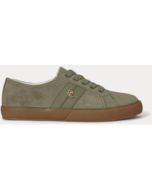 Ralph Lauren Janson Ii Suede & Nappa Leather Sneaker - Green