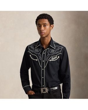 Polo Ralph Lauren Polo Ralph Lauren Lauren Yankees Western Shirt - Black