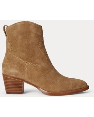 Ralph Lauren Harpher Suede Bootie - Brown
