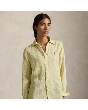 Polo Ralph Lauren Classic Fit Striped Linen Shirt - Green