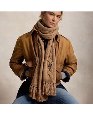 Polo Ralph Lauren Sciarpa Polo Bear lavorata a trecce - Marrone