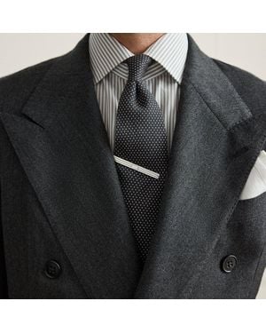 Ralph Lauren Micro-Dot Cashmere-Silk Tie - Grey