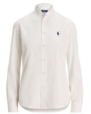 Polo Ralph Lauren Camicia in cotone con volant - Bianco