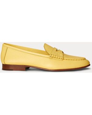 Polo Ralph Lauren Pebbled Leather Penny Loafer - Yellow