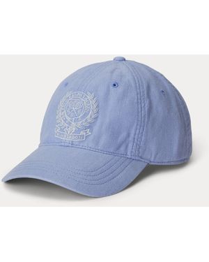 Ralph Lauren Wimbledon Linen Herringbone Cap - Blue