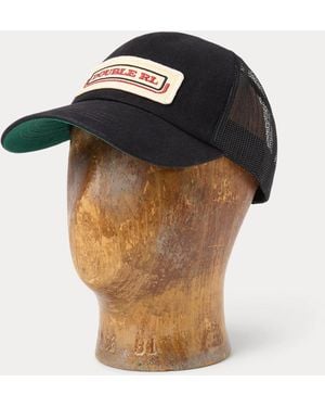 RRL Cappellino trucker in denim con logo - Nero