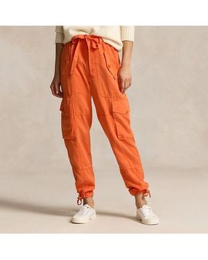 Polo Ralph Lauren Linen-Blend Twill Cargo Trouser - Orange