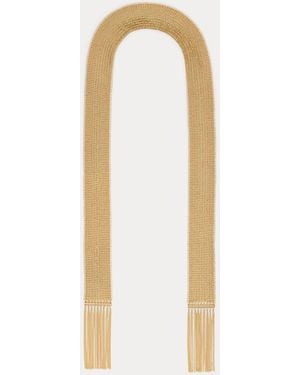 Ralph Lauren Plated Fringed Scarf Necklace - White