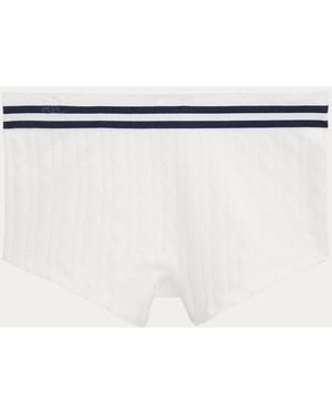 Ralph Lauren Cricket Cable-Knit High-Rise Girl Short - White