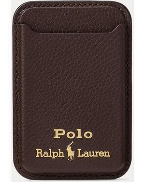 Polo Ralph Lauren Leather Card Case With Magsafe - Brown