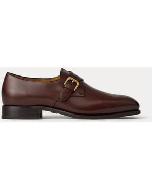 Ralph Lauren Darnell Calfskin Monk-Strap Shoe - Brown