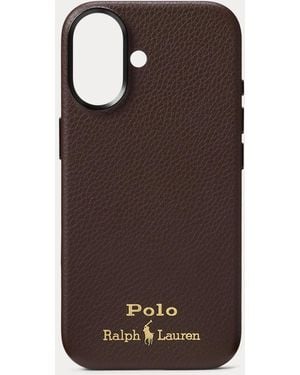 Ralph Lauren Leather Magsafe Iphone 17 Case - Brown