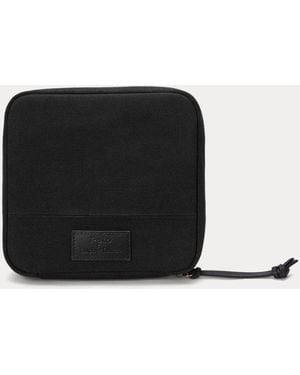 Polo Ralph Lauren Leather-Trim Padded Canvas Pouch - Black