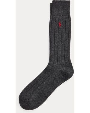 Polo Ralph Lauren Calcetines De Mezcla De Lana Acanalados - Negro