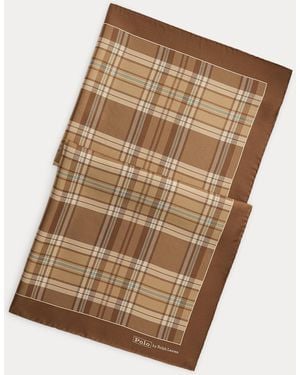 Polo Ralph Lauren Foulard in seta con motivo scozzese - Marrone