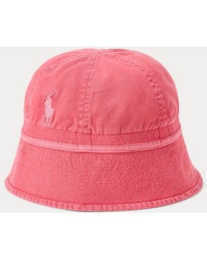 Ralph Lauren Garment-Dyed Twill Bucket Hat - Pink