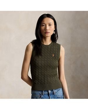 Polo Ralph Lauren Cable-Knit Cotton Sleeveless Jumper - Green