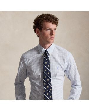 Polo Ralph Lauren Custom Fit Checked Stretch Poplin Shirt - Blue