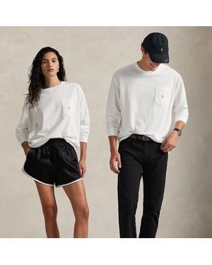 Ralph Lauren Pony Cotton Jersey Long-Sleeve Tee - White