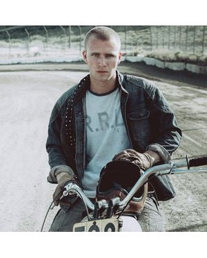 RRL Quilted Denim Shirt Jacket - Grey
