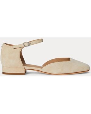 Ralph Lauren Emellie Suède Mary Jane - Naturel