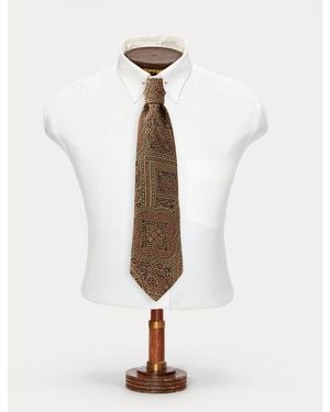 RRL Handmade Paisley Brocade Tie - White