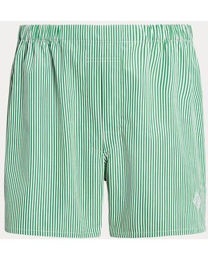 Ralph Lauren Monogram Striped Woven Cotton Boxer - Green