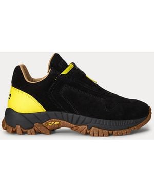 Polo Ralph Lauren Grayson Suede Zip Trainer - Black