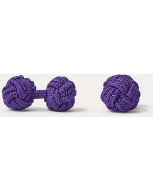 Ralph Lauren Silk Knot Cuff Links - Purple